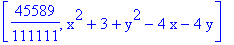 [45589/111111, x^2+3+y^2-4*x-4*y]